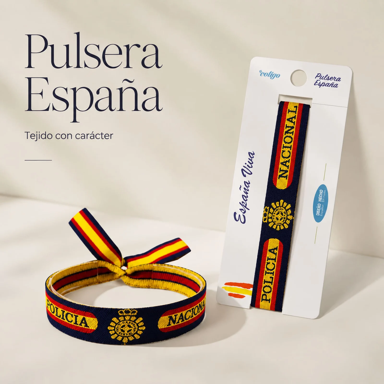 PULSERA ESPAÑA TEJIDO-POLICIA NACIONAL