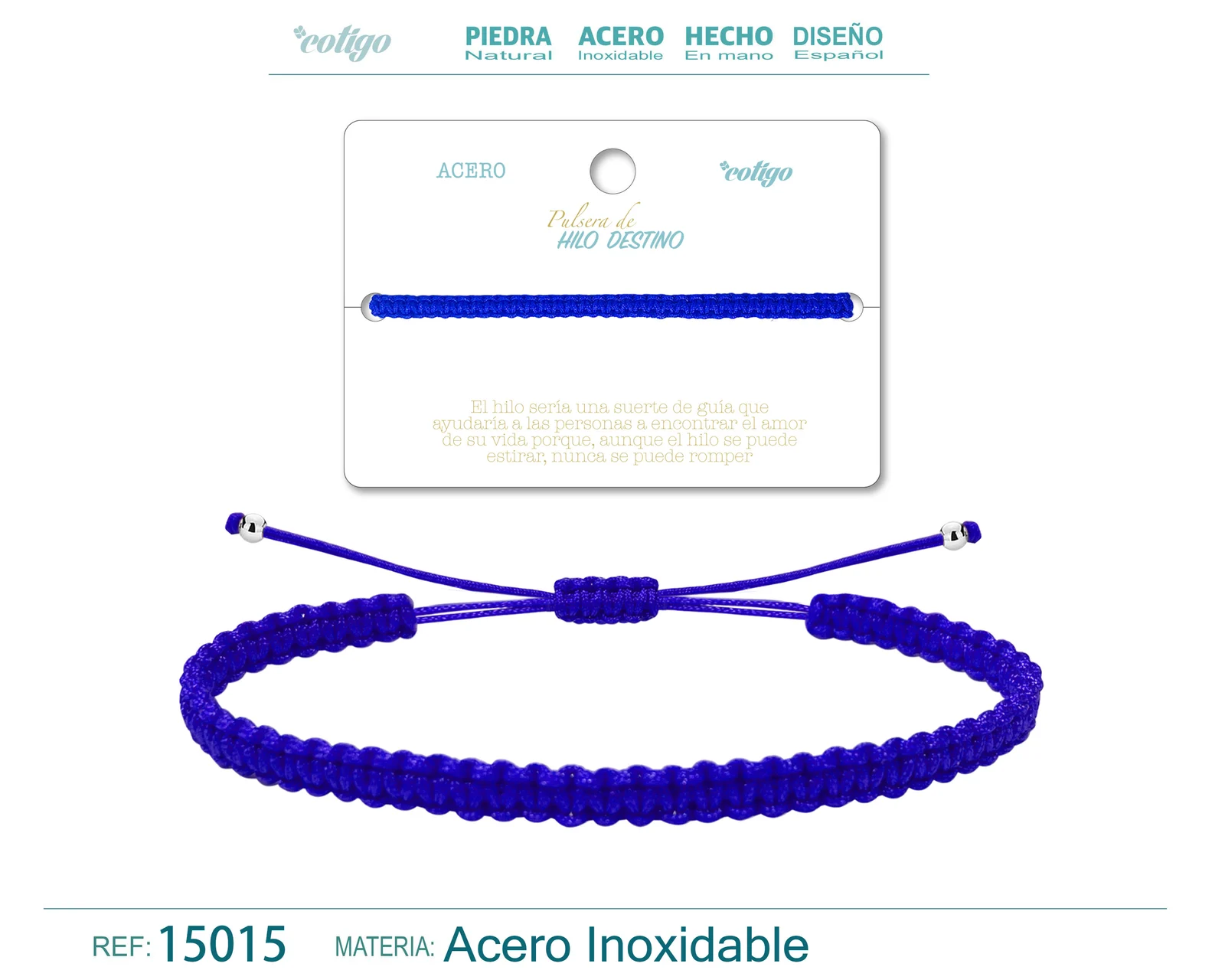 PULSERA HILO DESTINO COLOR AZUL