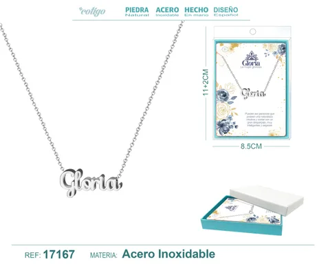COLLAR GLORIA ACERO COLOR PLATEADO