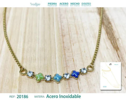 TOBILLERA ACERO COLOR DORADO