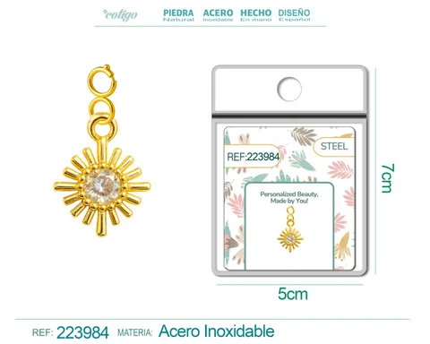 CHARM DE COBRE CHAPADO A ORO 14K CON CIRCONITA-CON CIERRE