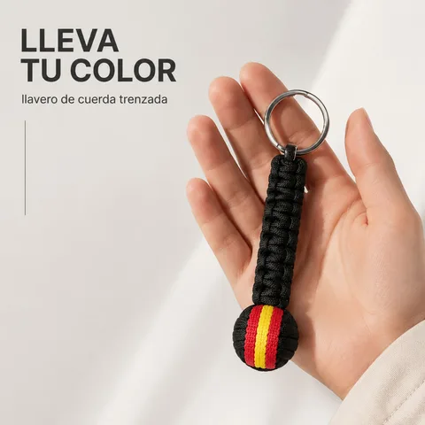 LLAVERO BOLA DE CUERDA CON ARO ACERO