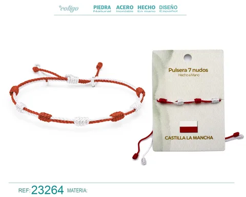 PULSERA 7 NUDOS DE BANDERA DE  CASTILLA LA MANCHA