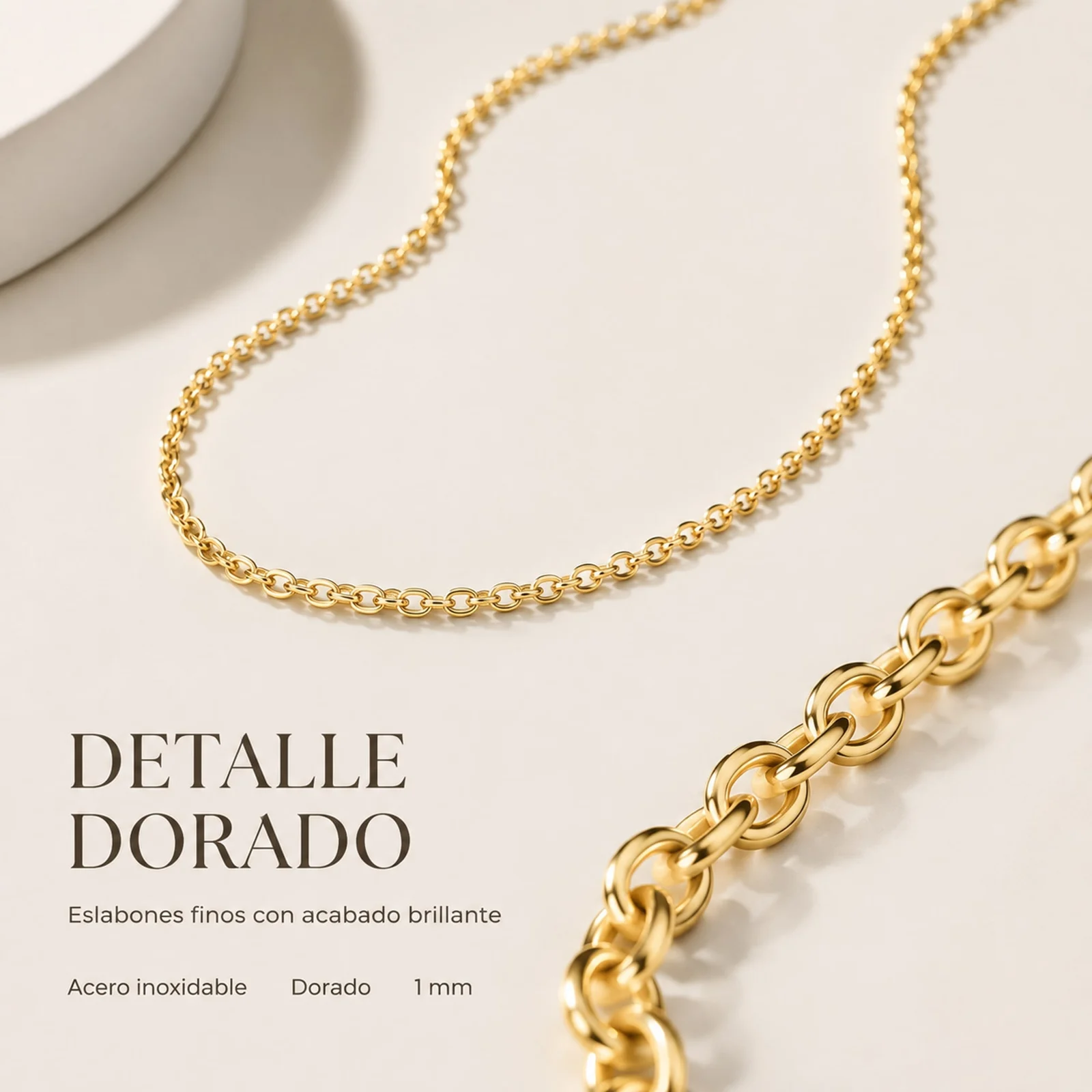 COLLAR DE CADENA ACERO DORADO