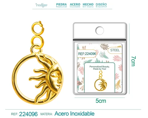 CHARM ACERO DORADO CHAPADO ORO 14 K-CON CIERRE