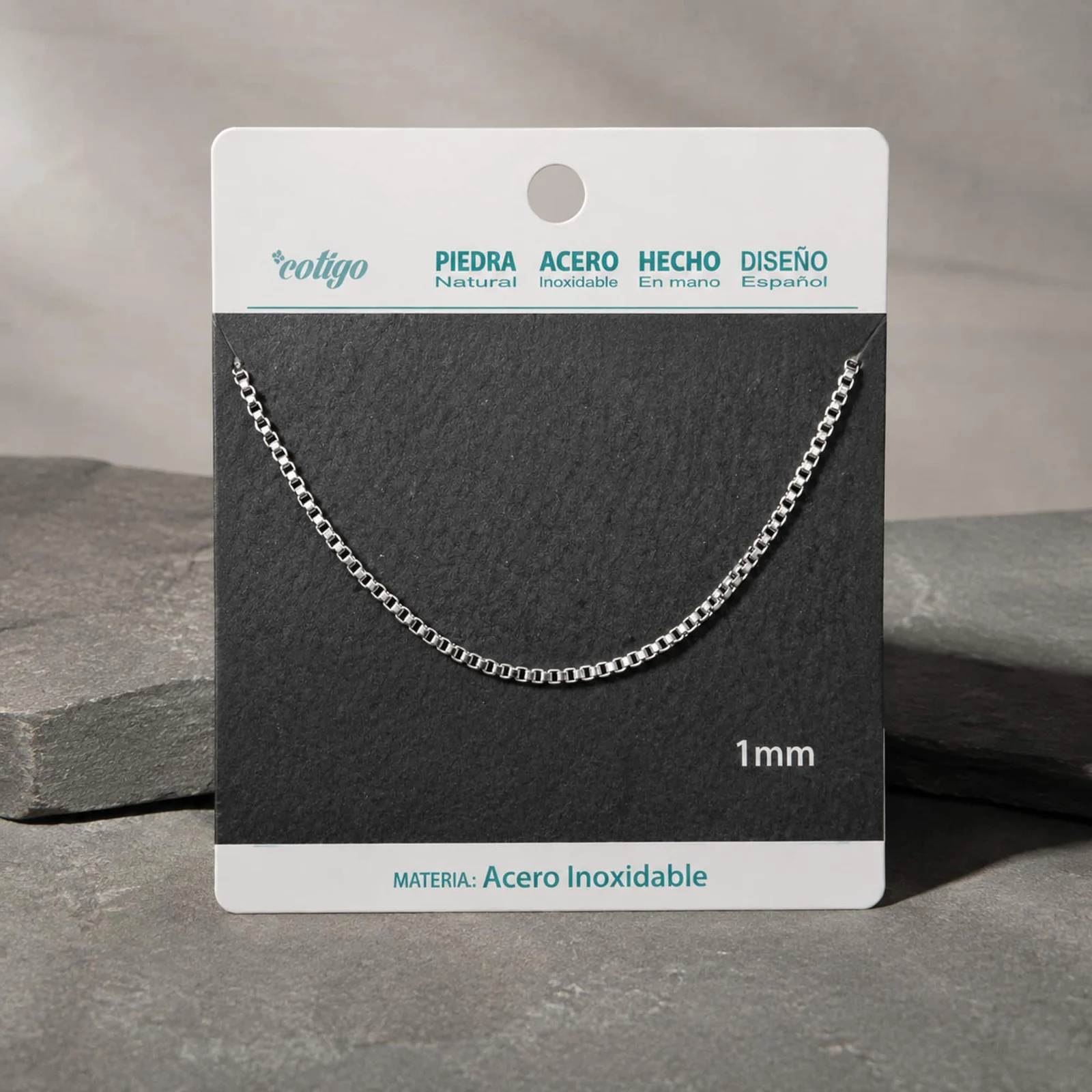 COLLAR DE CADENA ACERO PLATEADO