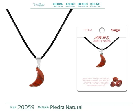 COLGANTE LUNA JADE ROJO