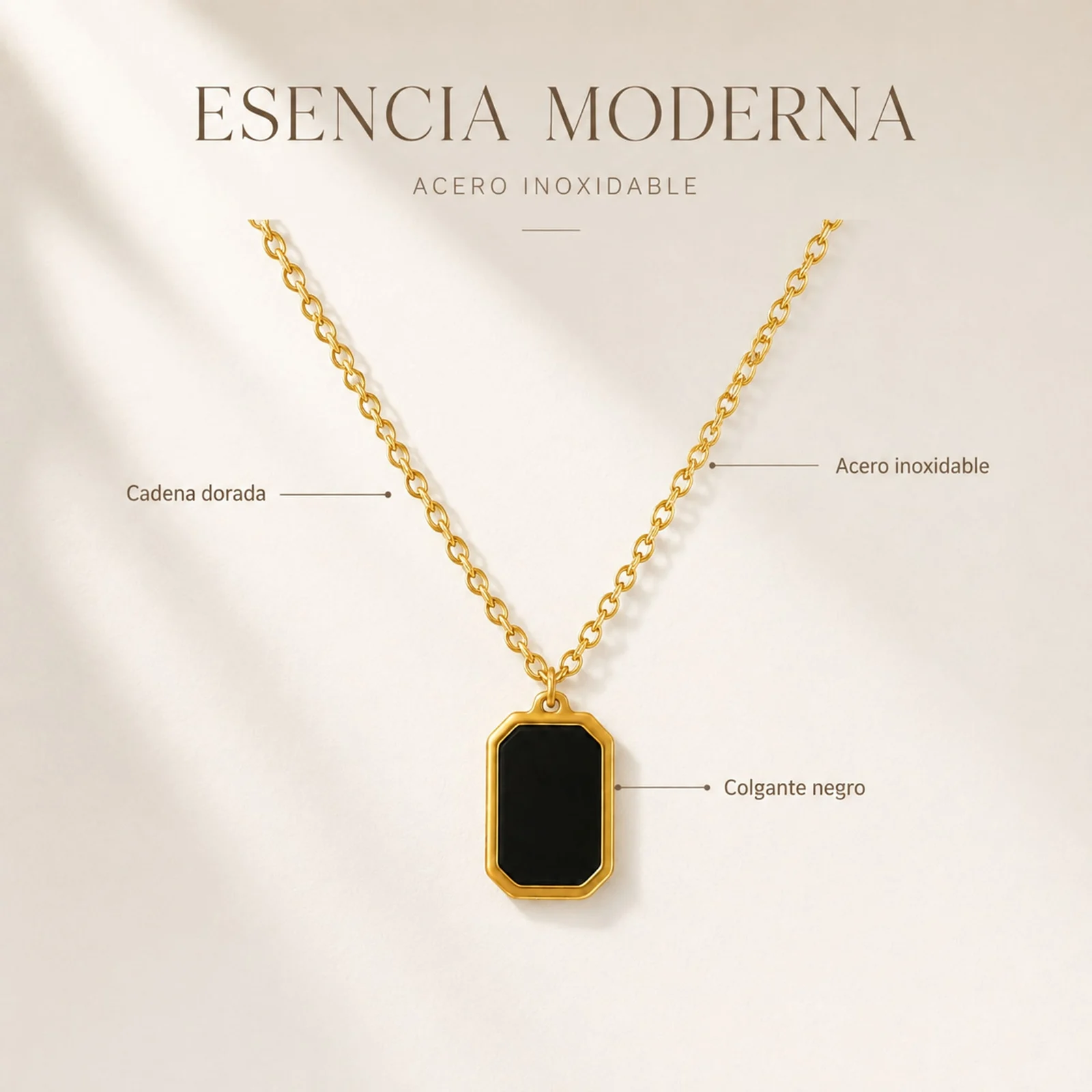 COLLAR ACERO INOXIDABLE CON SOBRE
