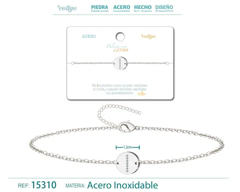 PULSERA LETRA I COLOR DORADO