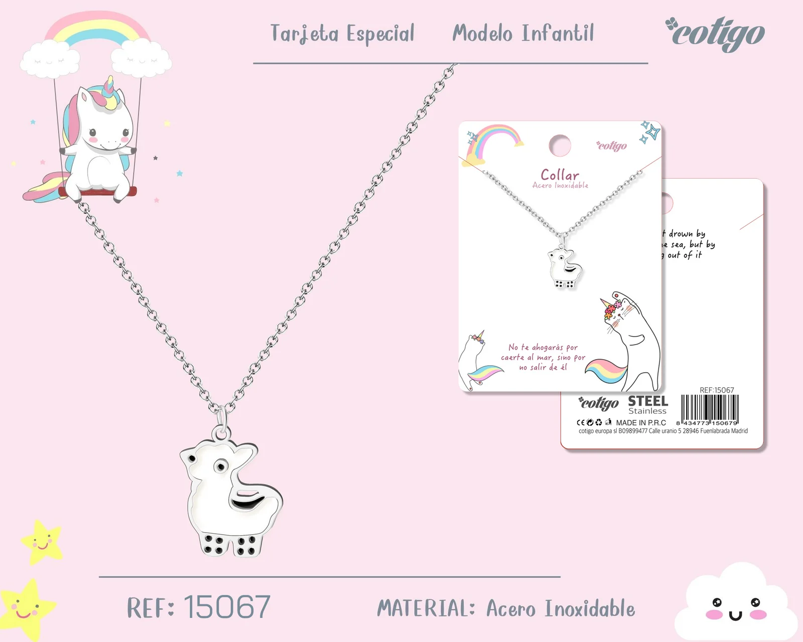 COLLAR NIÑA ACERO COLOR PLATEADO