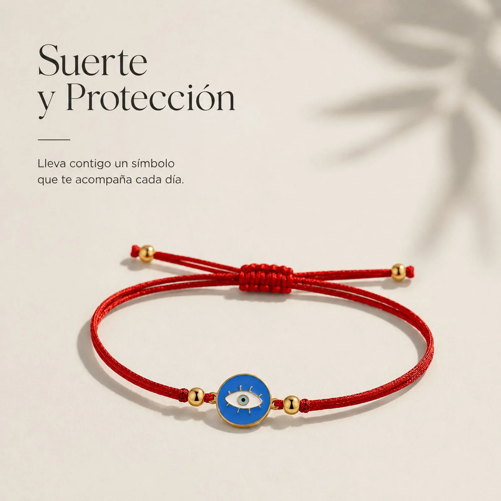 Pulsera Hilo encerado Rojo CON OJO TURCO Dorado