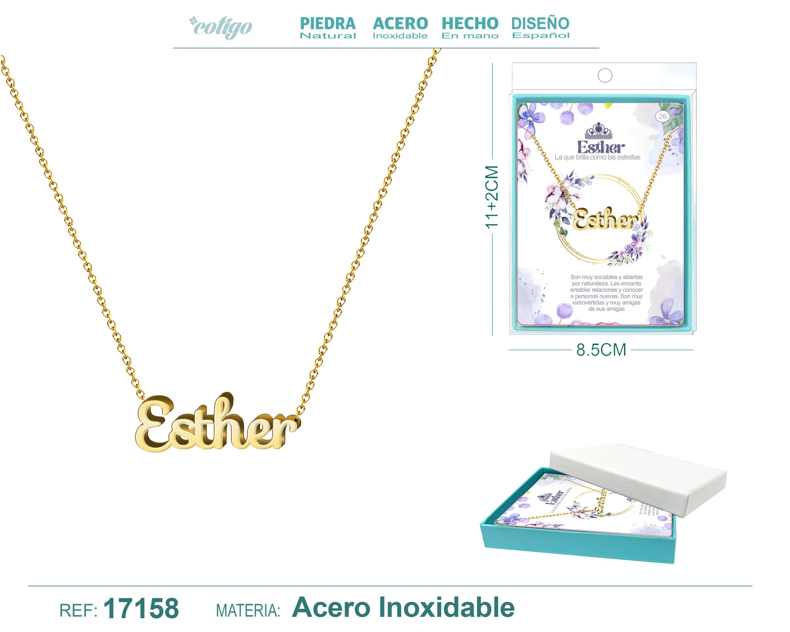 COLLAR ESTHER ACERO COLOR DORADO
