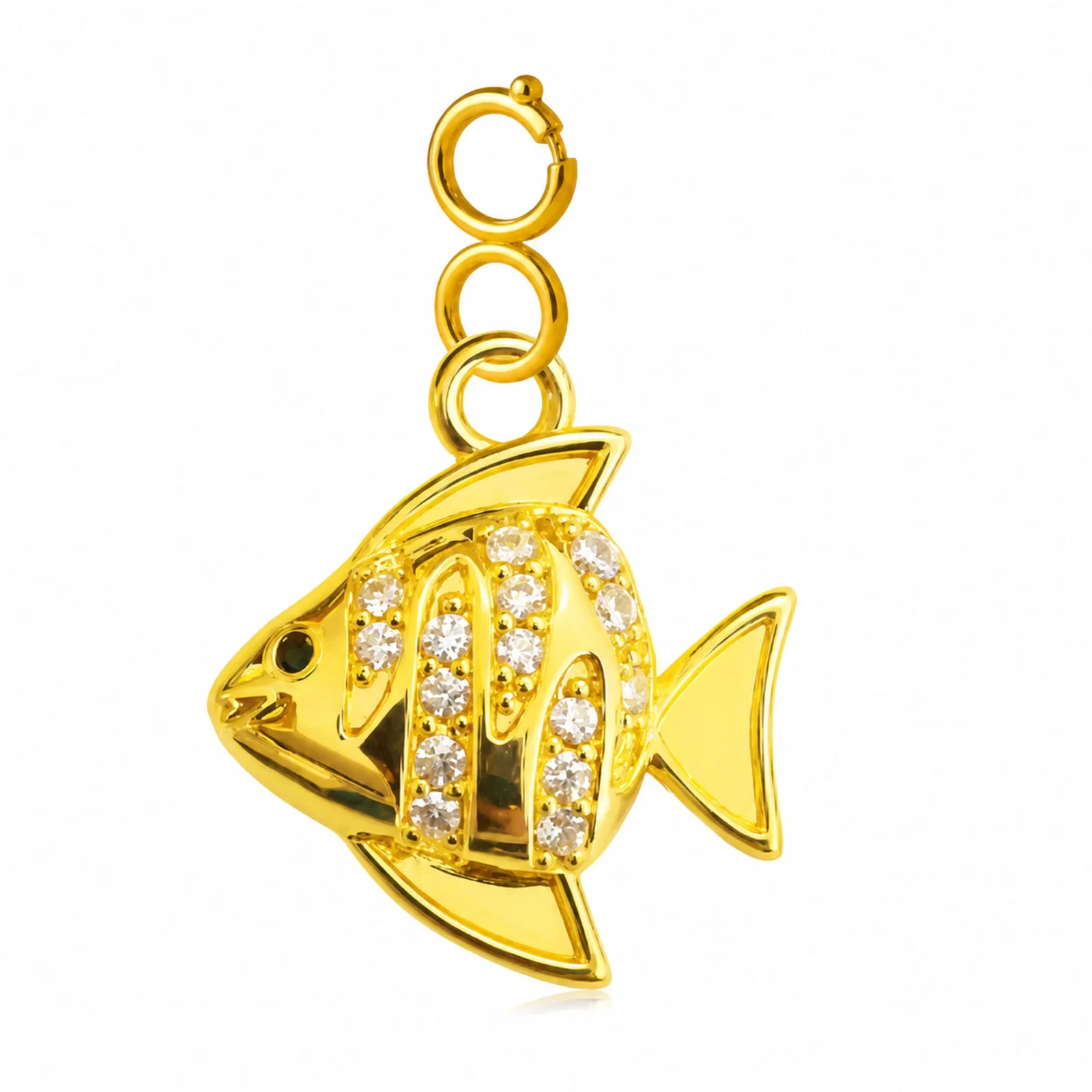 CHARM DE COBRE CHAPADO A ORO 14K CON CIRCONITA-CON CIERRE