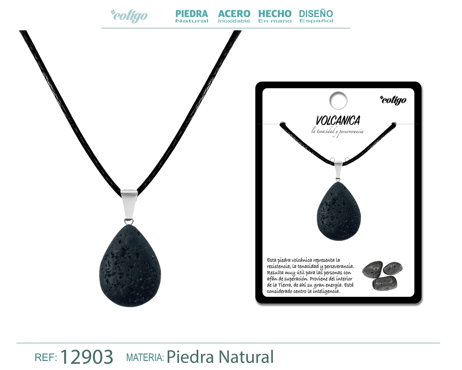 COLGANTE GOTITA DE PIEDRA VOLCANICA