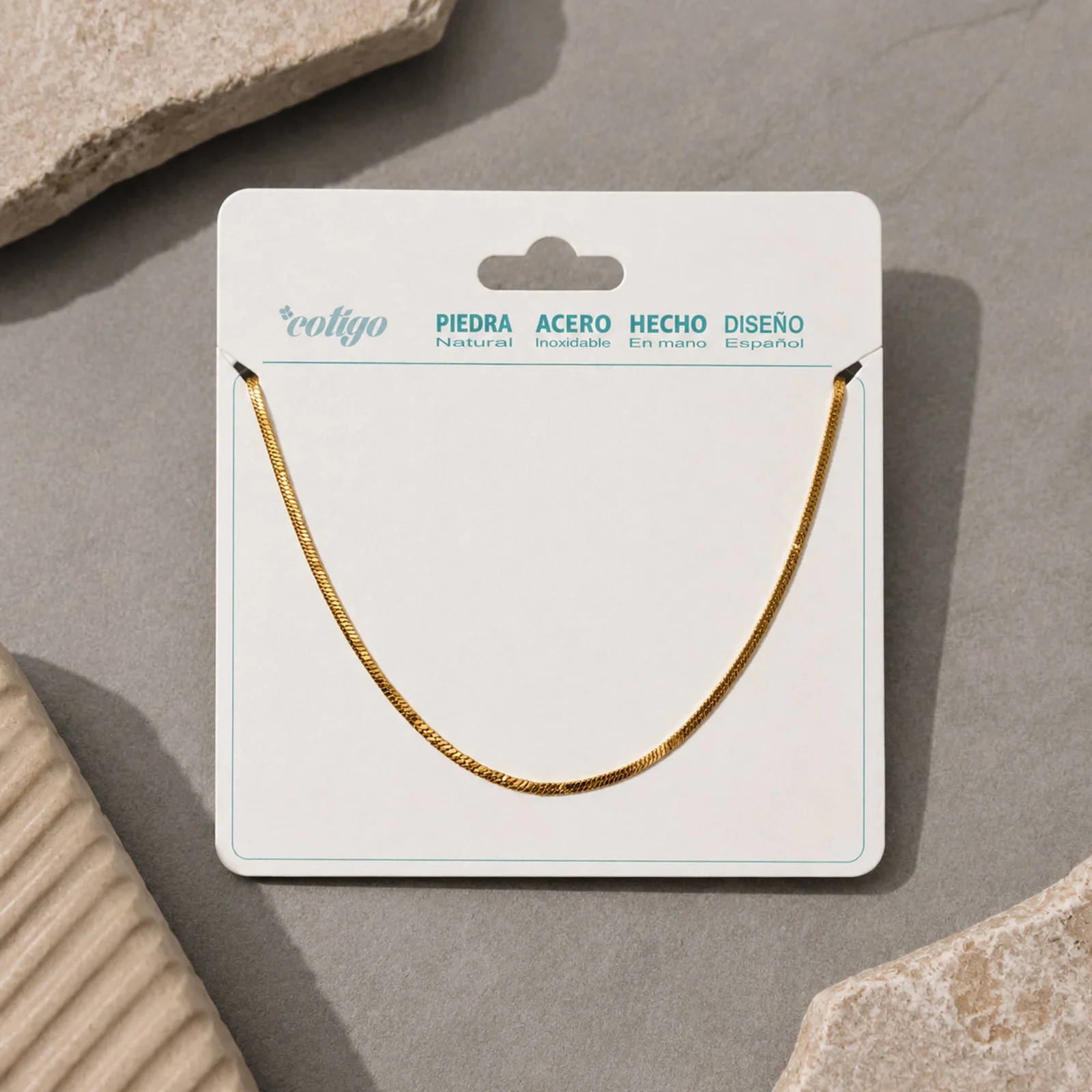 COLLAR DE CADENA ACERO DORADO