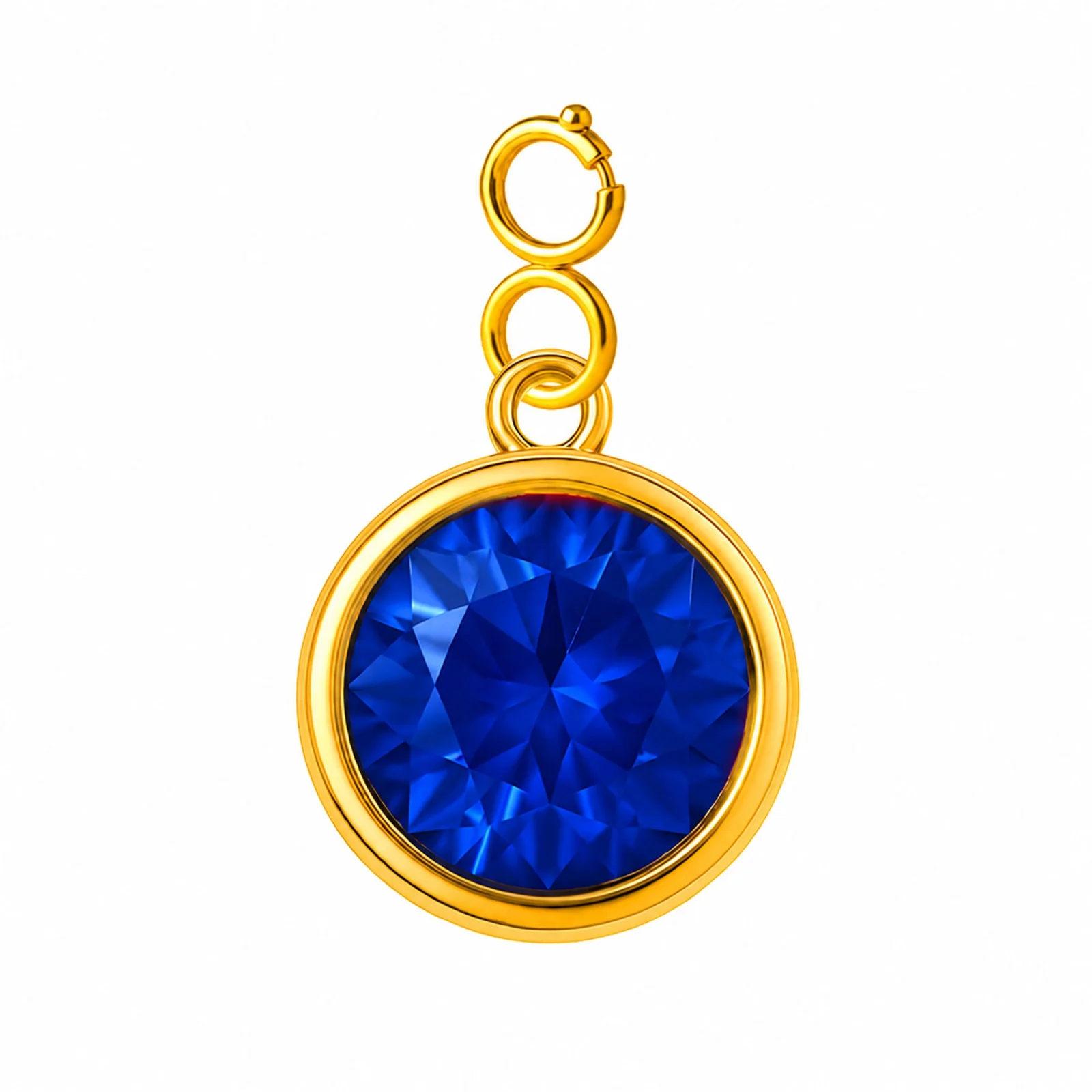 CHARM ACERO DORADO CON PIEDRA NACIMIENTO DE SEPTIEMBRE-CON CIERRE