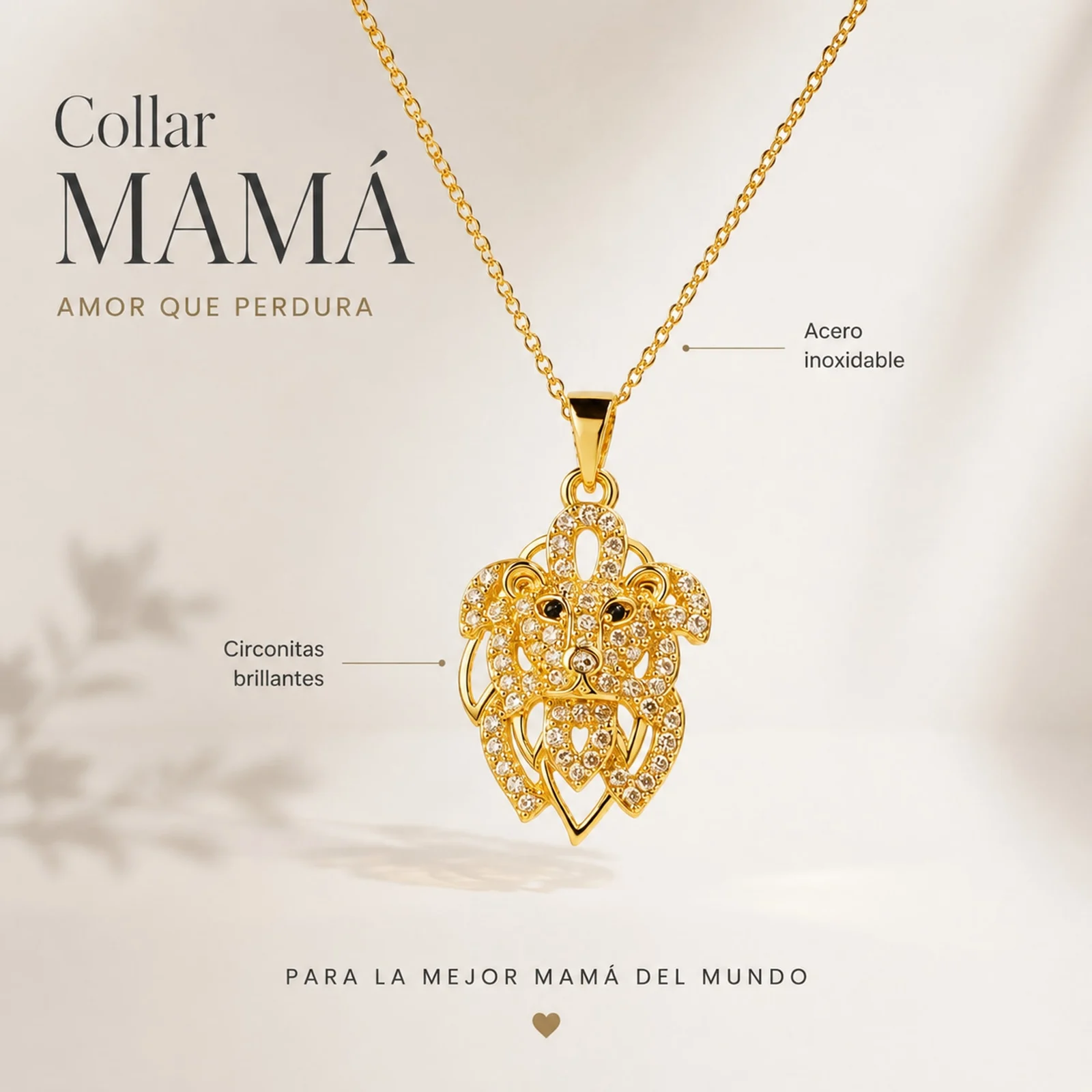 COLLAR ACERO CON CIRCONITA PARA REGALAR A  MAMÁ