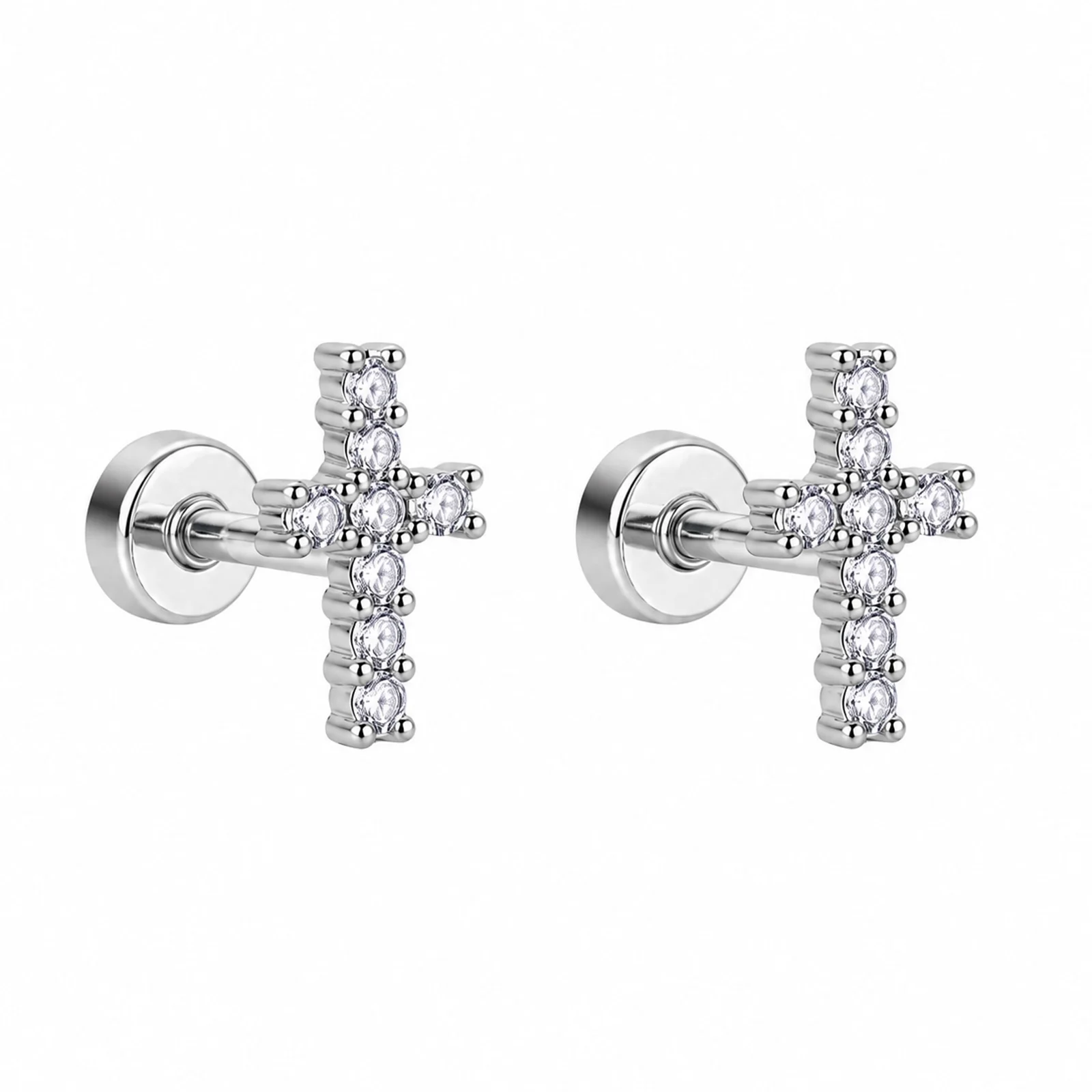 Pendiente-Piercing Bañado Oro 18K y con Circonita