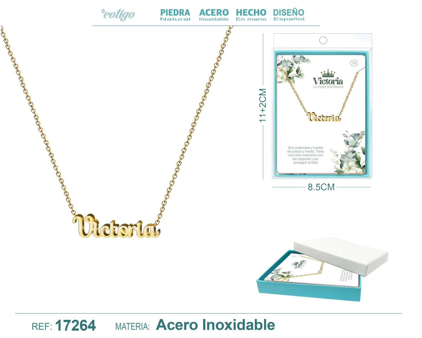 COLLAR VICTORIA ACERO COLOR DORADO