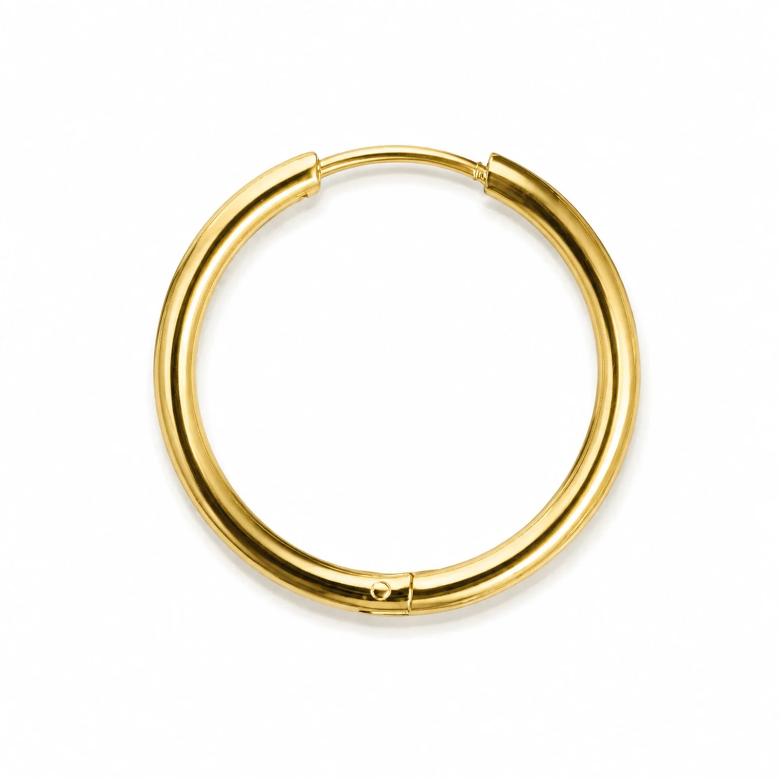PENDIENTE DE ARO ACERO 20MM COLOR DORADO PARA CHARM