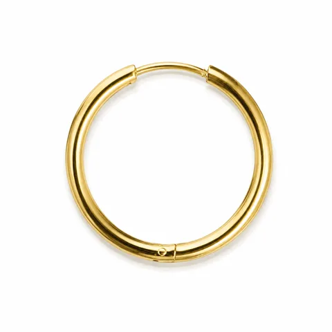 PENDIENTE DE ARO ACERO 20MM COLOR DORADO PARA CHARM