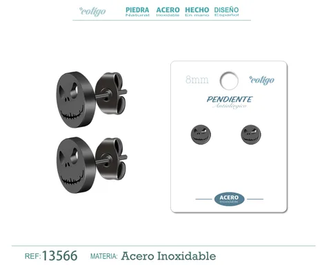 PENDIENTE ACERO COLOR NEGRO