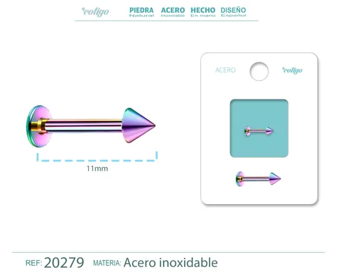 PIRERCING ACERO MULTICOLOR