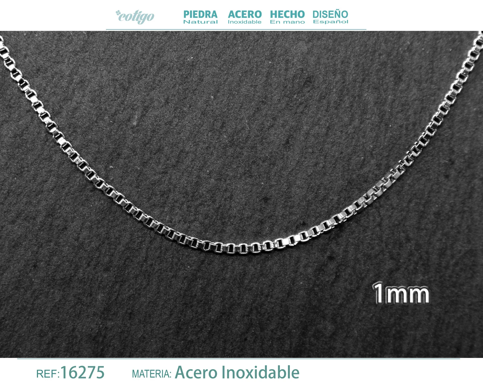COLLAR DE CADENA ACERO PLATEADO