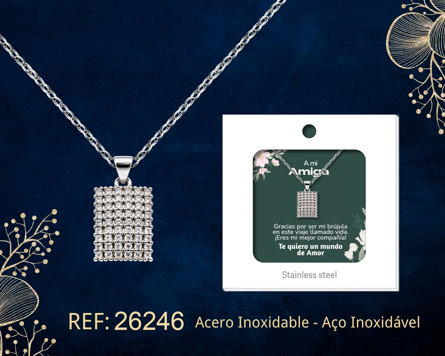 COLGANTE CHAPADO ORO 14K CON CIRCONITA PARA REGALAR