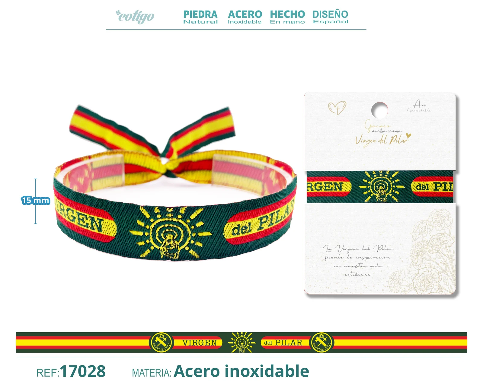 PULSERA VIRGEN PILAR TEJIDO-GUARDIA CIVIL