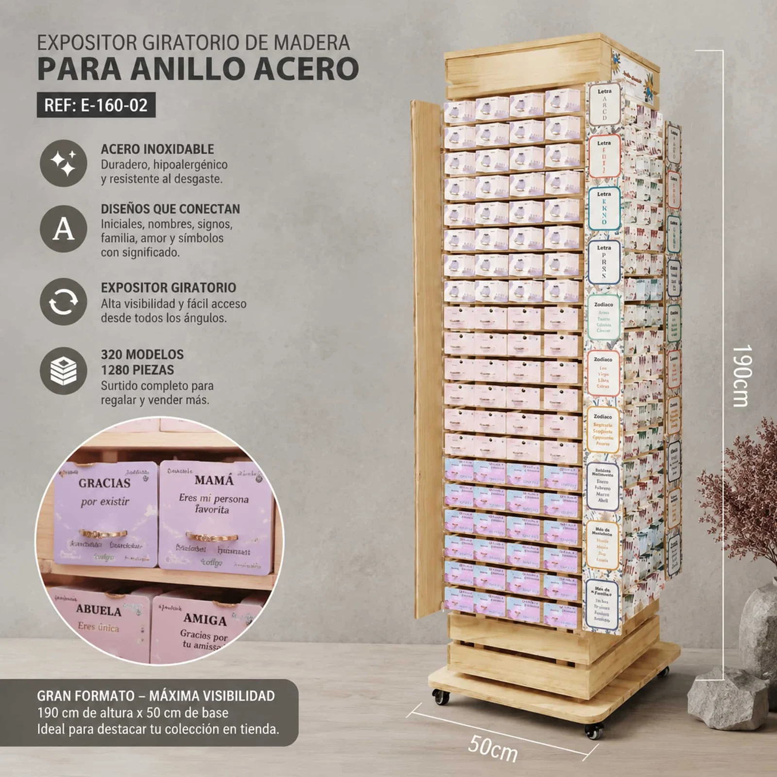 Expositor de Anillo nombre,letra…