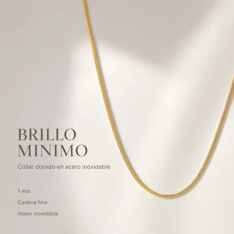 COLLAR DE CADENA ACERO DORADO