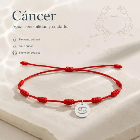 PULSERA 7 NUDOS CON CÁNCER ACERO. COLOR PLATEADO