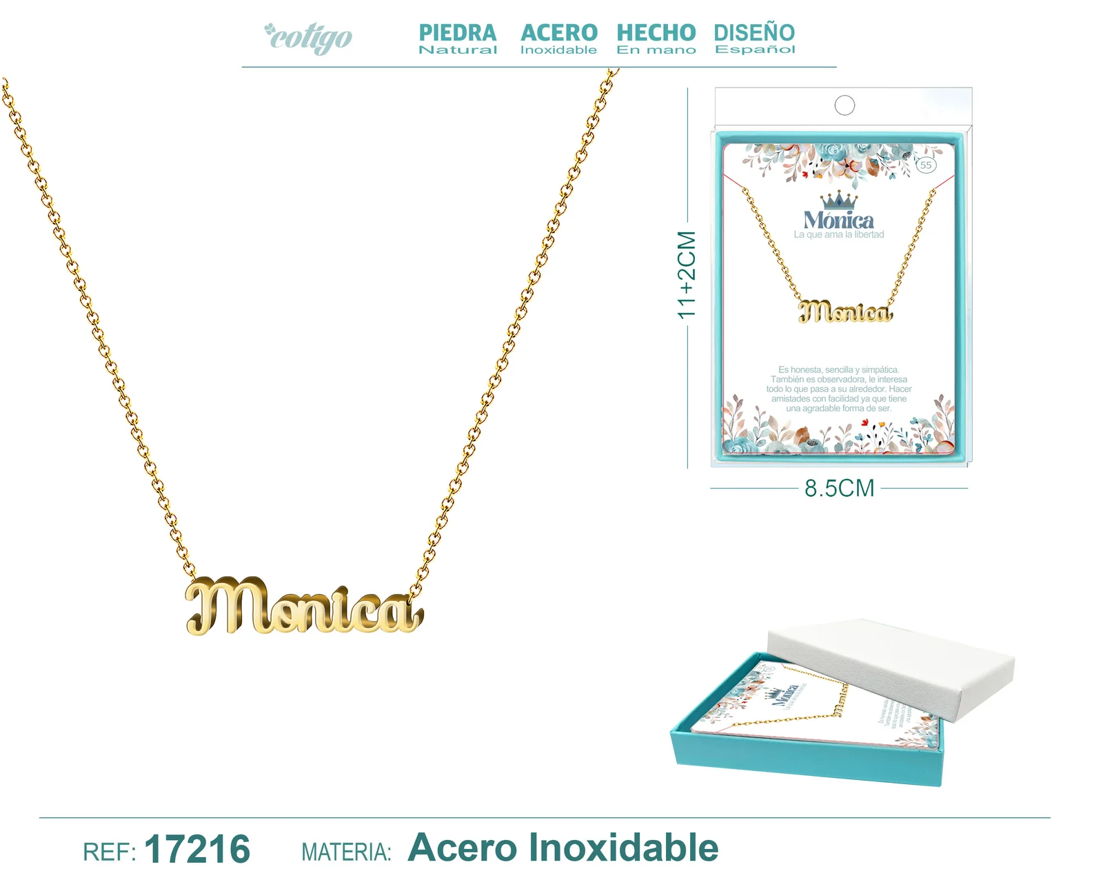 COLLAR MONICA ACERO COLOR DORADO