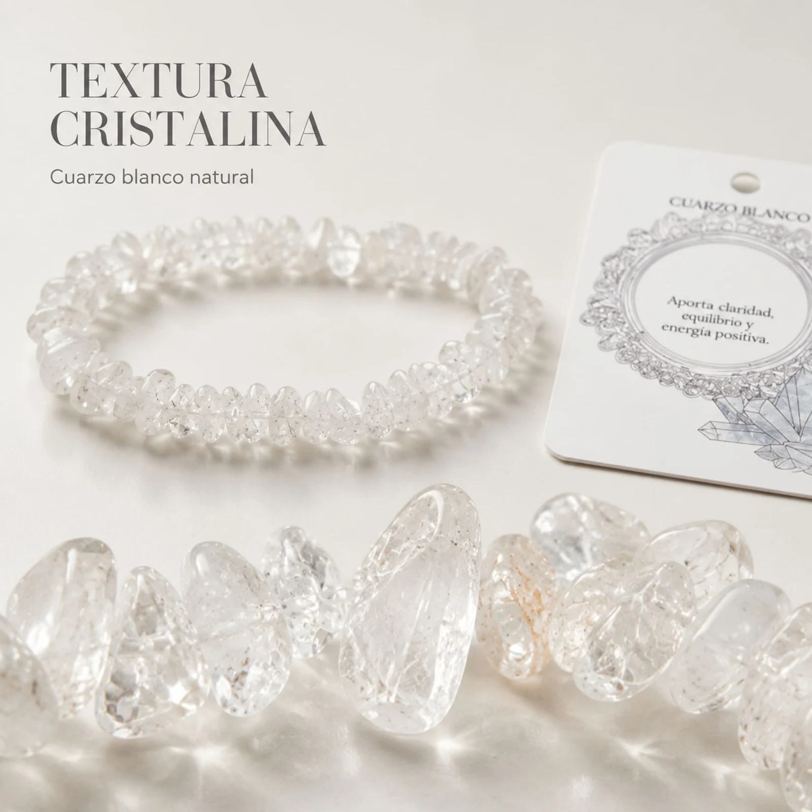 Pulsera Piedra natural Cuarzo Blanco