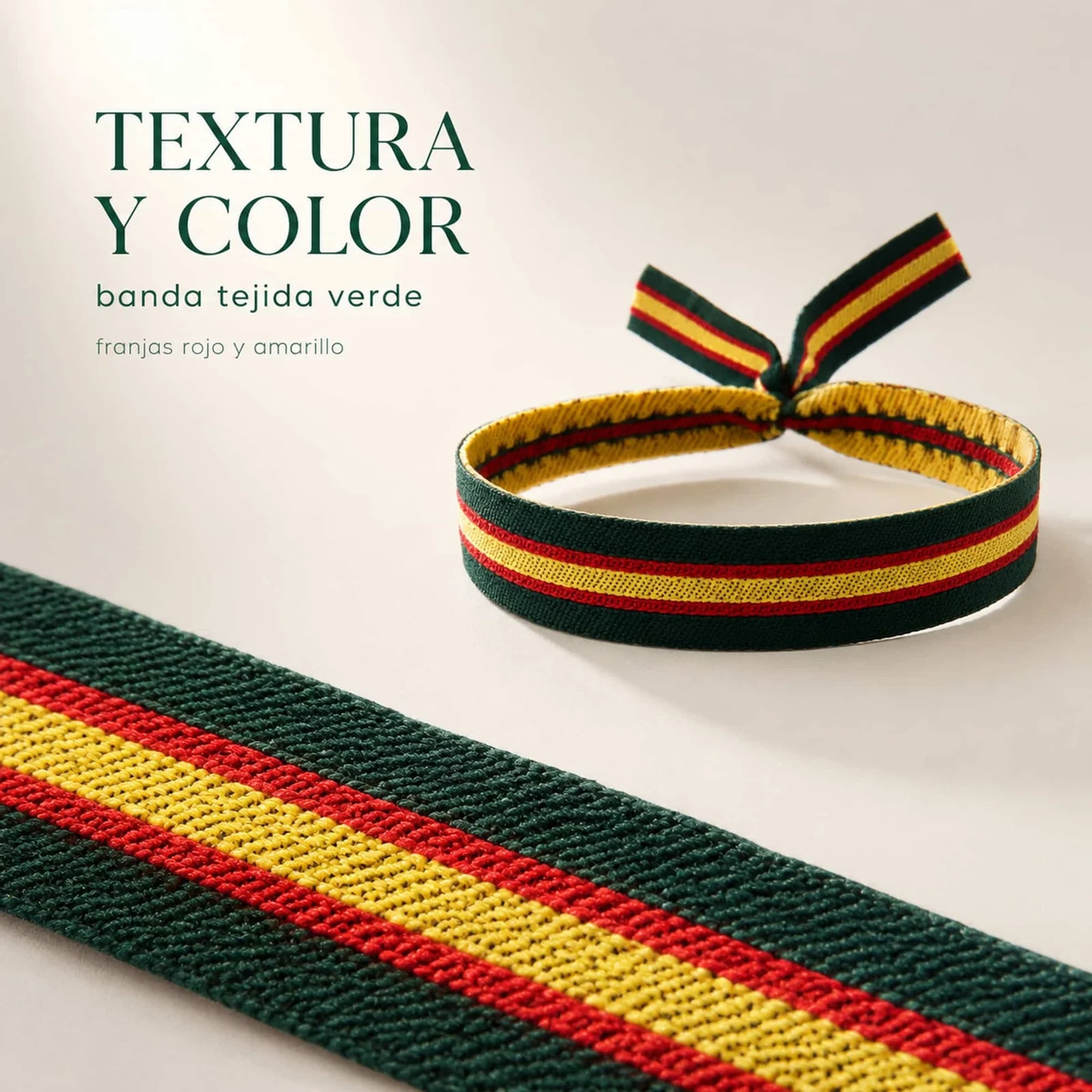 PULSERA ESPAÑA TEJIDO-VERDE