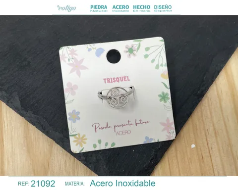 ANILLO TRISQUEL ACERO COLOR PLATEADO