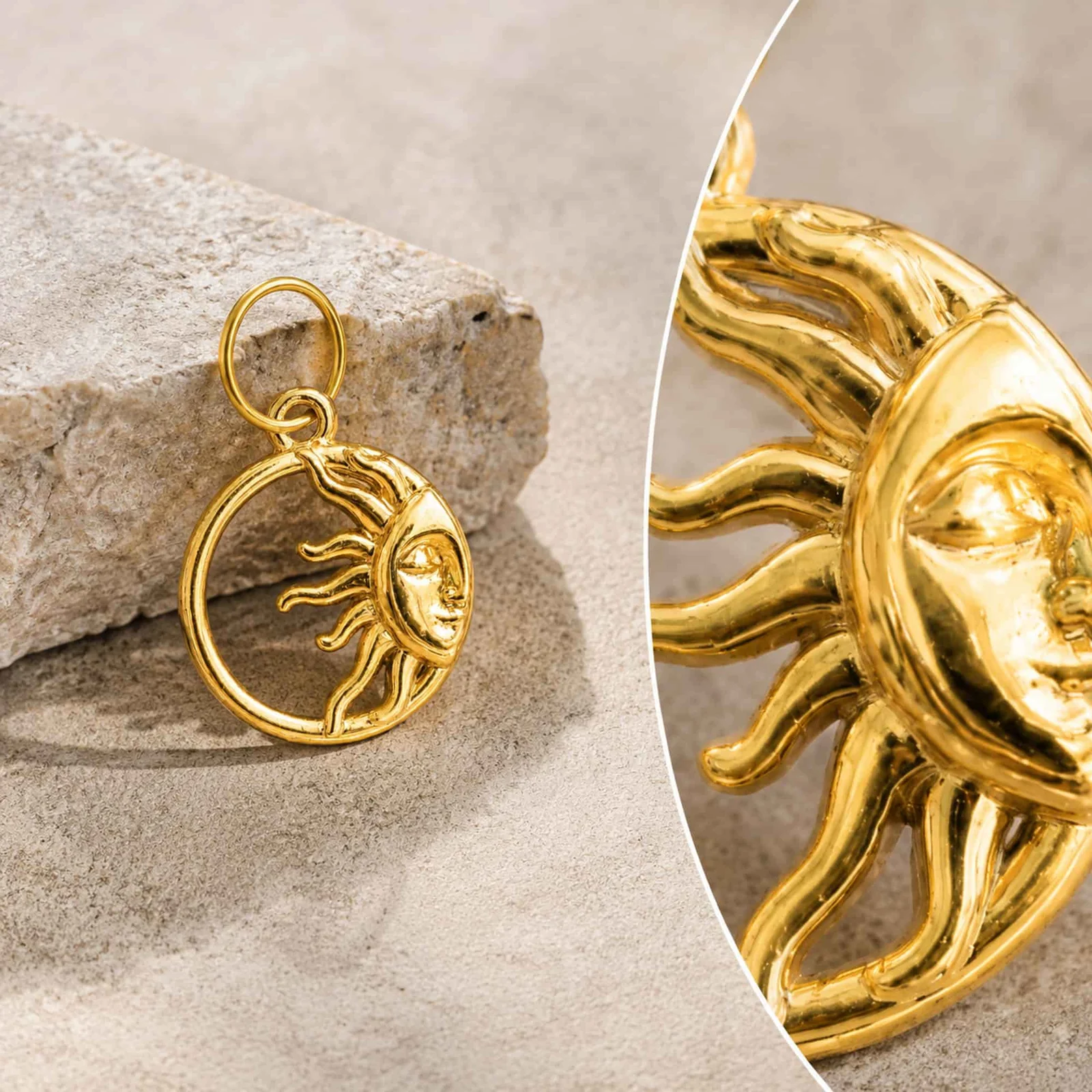 CHARM ACERO DORADO CHAPADO ORO 14 K