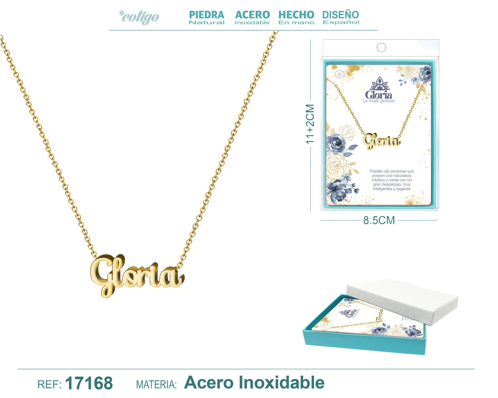 COLLAR GLORIA ACERO COLOR DORADO
