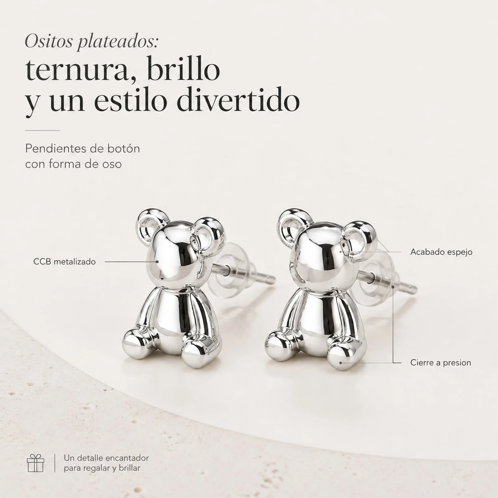 Pendiente de Plástico Metalizado
