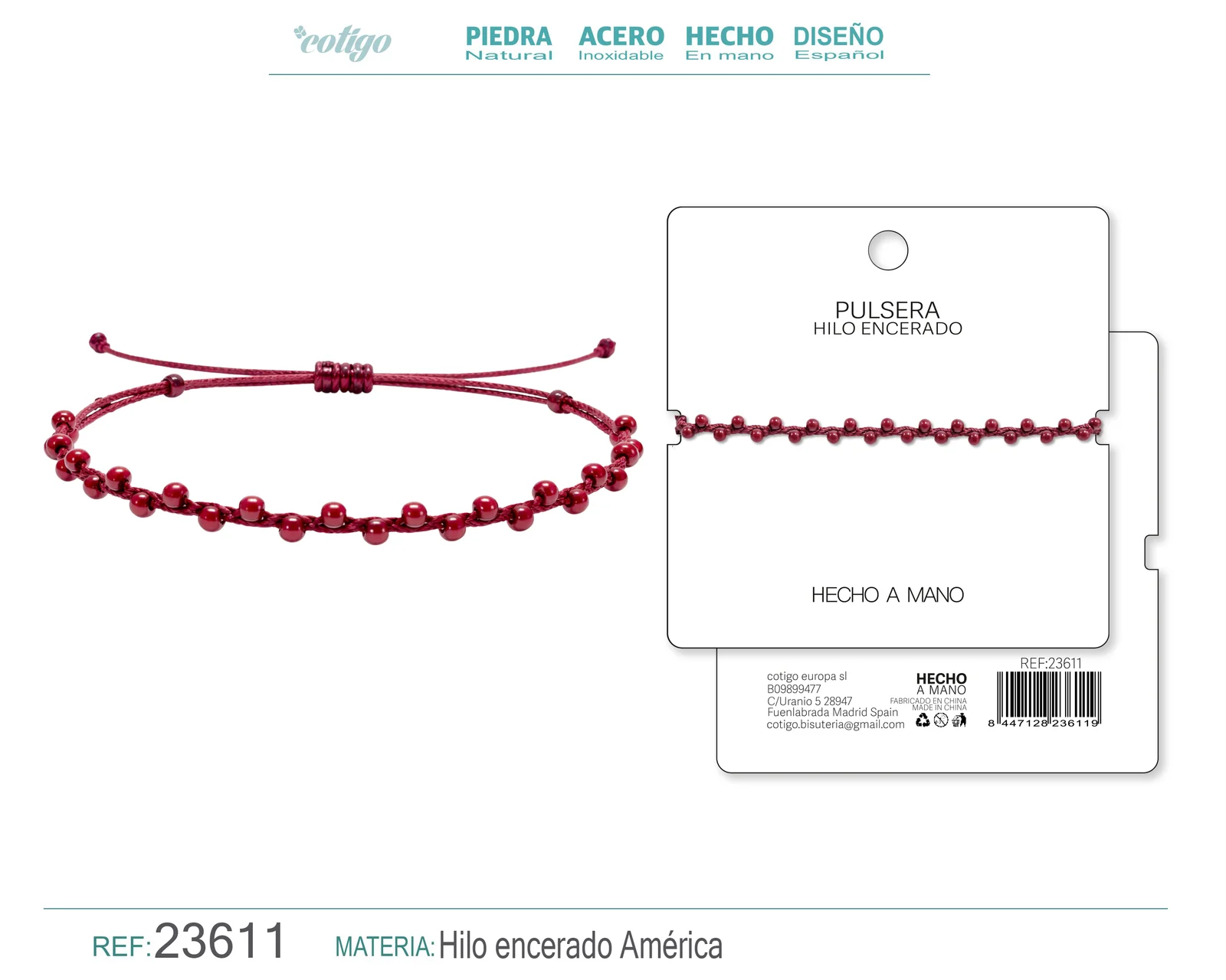 PULSERA HILO ENCERADO