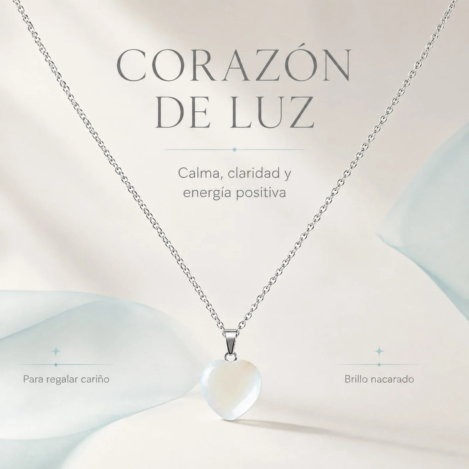 Colgante Piedra Opalina con cadena Acero Inoxidable