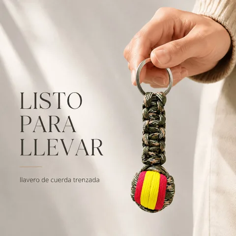 LLAVERO BOLA DE CUERDA CON ARO ACERO