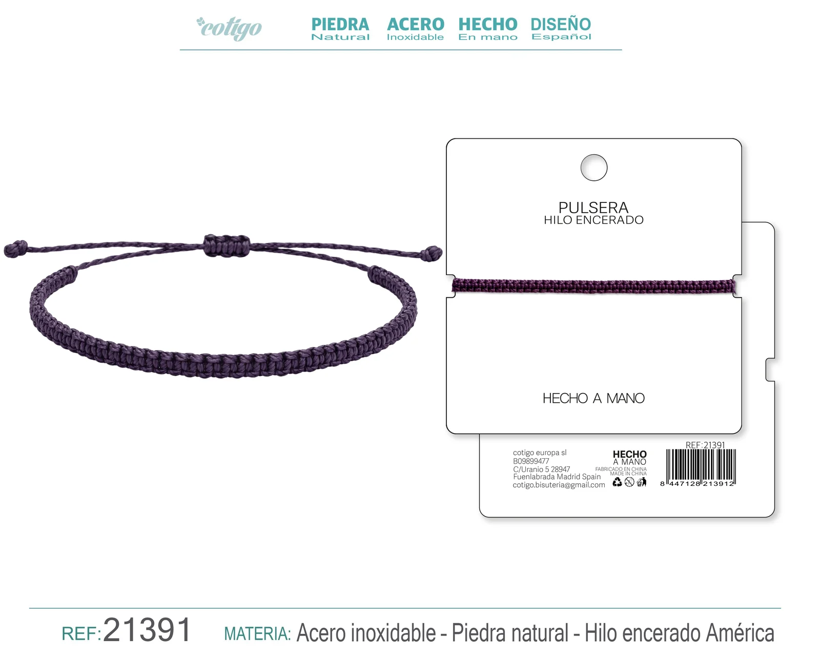 PULSERA HILO ENCERADO