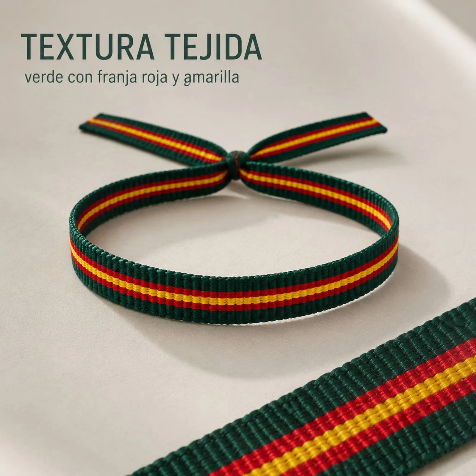PULSERA ESPAÑA ANCHO 1CM VERDE