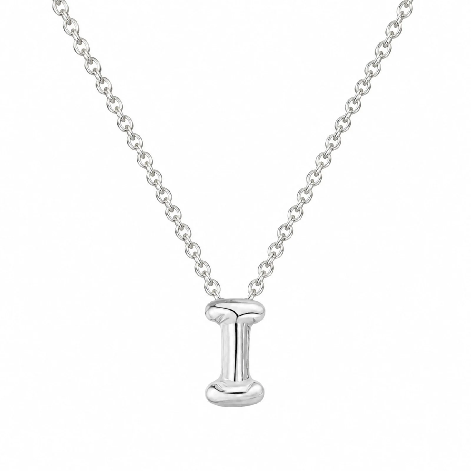 COLLAR INICIAL LETRA I ACERO CON SOBRE