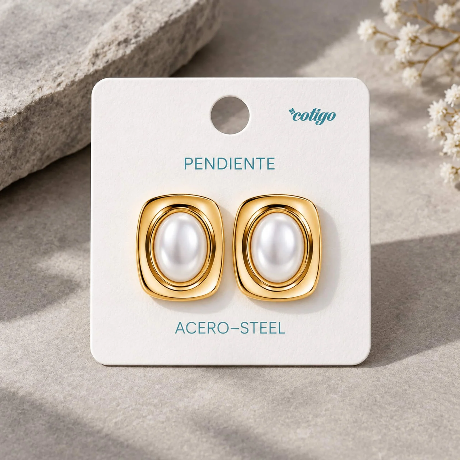Pendiente Acero Inoxidable color Dorado
