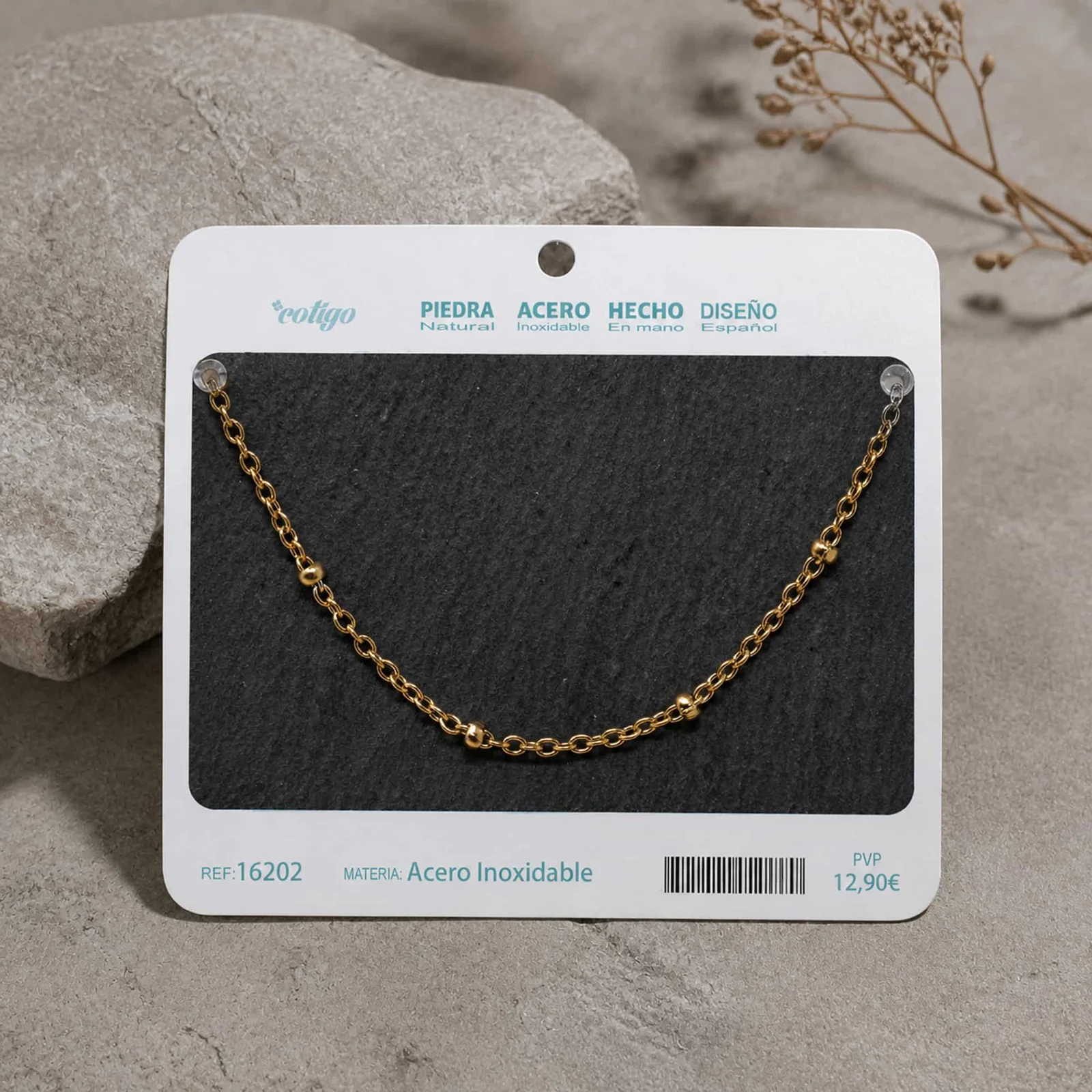 COLLAR DE CADENA ACERO DORADO