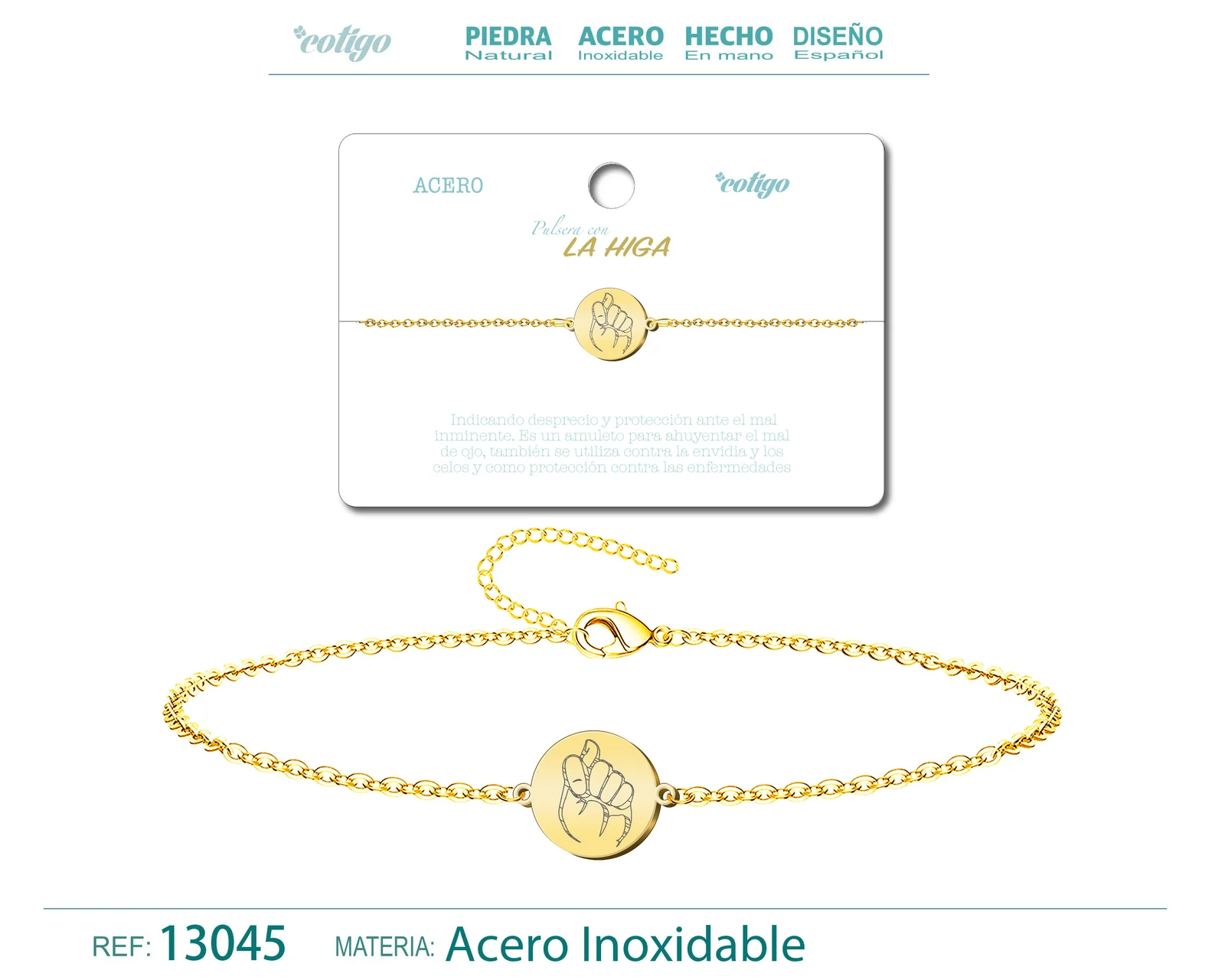 PULSERA LA HIGAACERO DORADO