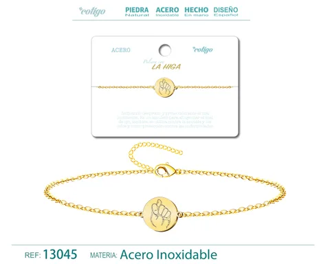 PULSERA LA HIGAACERO DORADO